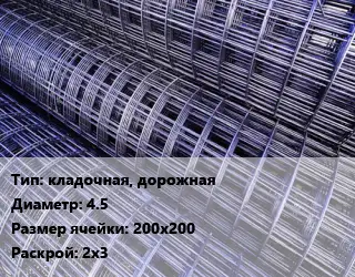 Сетка арматурная d=3 Ячейка: 50х50 Раскрой: 1х2 ГОСТ: ГОСТ 23279-2012